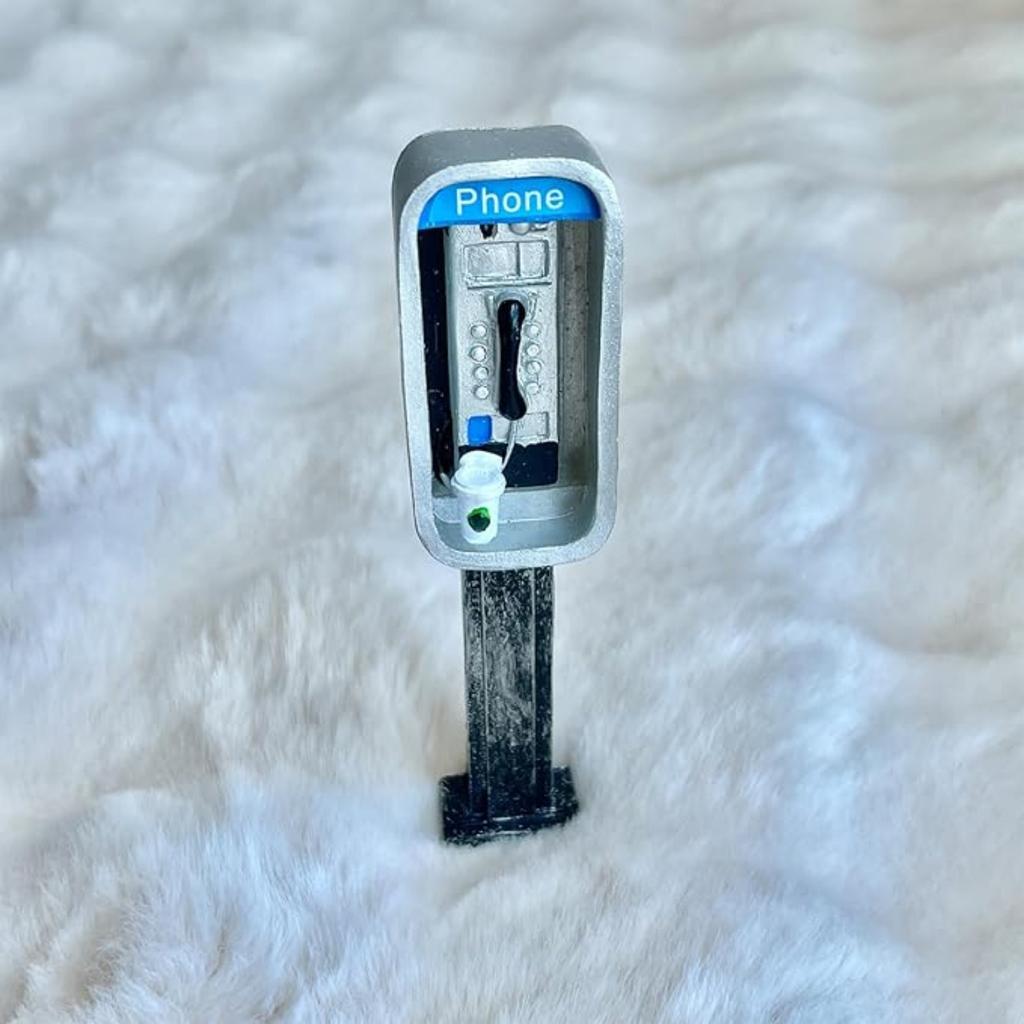 Miniature American Payphone In 1:12 Scale, Mini Vintage Style Phone Booth Mailbox Model Decoration Collection Scene Building Mini Dollhouse Furniture