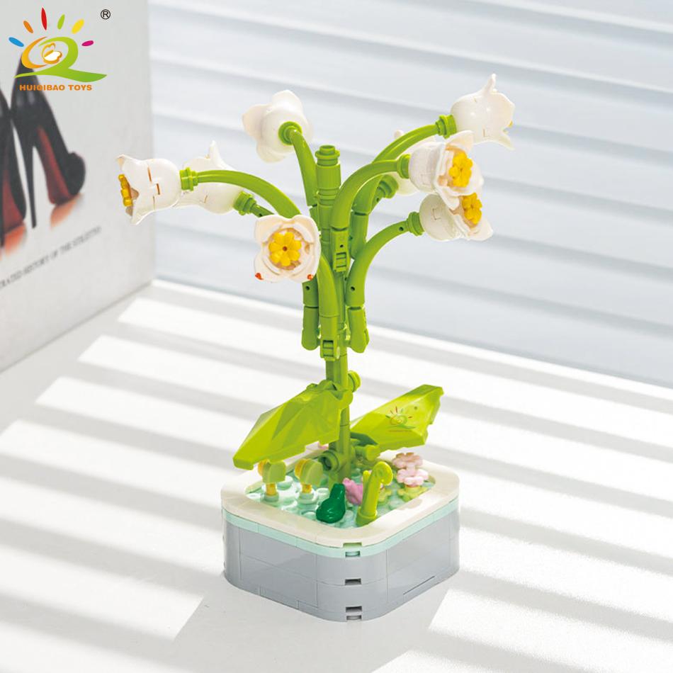 Нетоксичные Цветы Мок Суккуленты Строительные Блоки Вечный Цветочный Горшок Сады Бонсай Романтические Кирпичики DIY Горшечные Растения Модель Дети