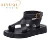 Fashion AIYUQI Sandals Women Genuine Leather 2025 Summer New Clip Toe Sandals Ladies Roman Women Shoes Muffin Sandals WHS MTO
