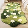 Three-Dimensional Carpet Fluffy Nordic 3D Lawn Moss Rugs Carpet Green Forest Irregular Floor Mat Flocked Green Plush Bedroom Rug