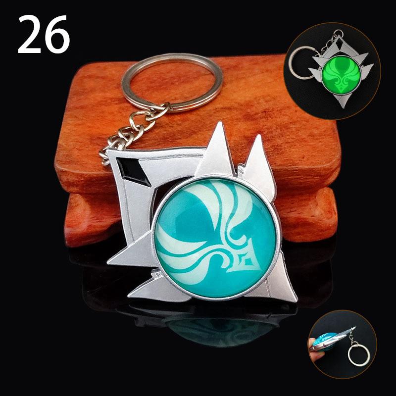 1 шт. Vision Lnazuma Eye Of Original God игрушка брелок светящийся брелок игра Genshin Impact 7 Element Weapons Ganyu