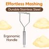 Волнистая картофелемялка из нержавеющей стали Прочный кухонный инструмент для легкого пюрирования