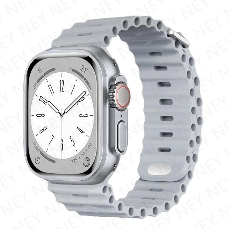 Ремешок Ocean для Apple Watch Ultra 2 Band 49 мм 9 8 7 45 мм 41 мм силиконовый браслет браслет iWatch 6 5 4 3 SE 44 мм 40 мм 42 мм band