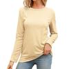 Women Long Sleeve Shirts Tops Fall Tunic Causal Fashion Round Neck Basic Tee
