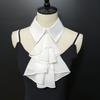Elegant Ruffled Lace Fake Collar Layered Clown Neck Collar Tie Cosplay Costumes Accessories Sweet Detachable Collar Shawl Wrap