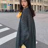 Women Long Sweater Cardigan Twist Texture Long Sleeve Solid Color Open Front Knitting Coat Thickened Outerwear