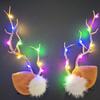 1 Pair Hair Pins LED Light Antler Decor Luminous Hair Clips Lightweight Easy To Wear Hairpins Christmas Hair Accessories