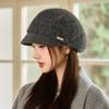Осенне-зимняя женская бархатная теплая кепка с козырьком, шляпа-ведро в стиле ретро, модная и универсальная шляпа-панама
