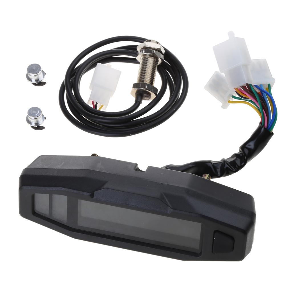 Мини универсальный ЖК-цифровой мотоциклетный счетчик спидометр цифровой одометр электрический мотоцикл тахометр простая установка