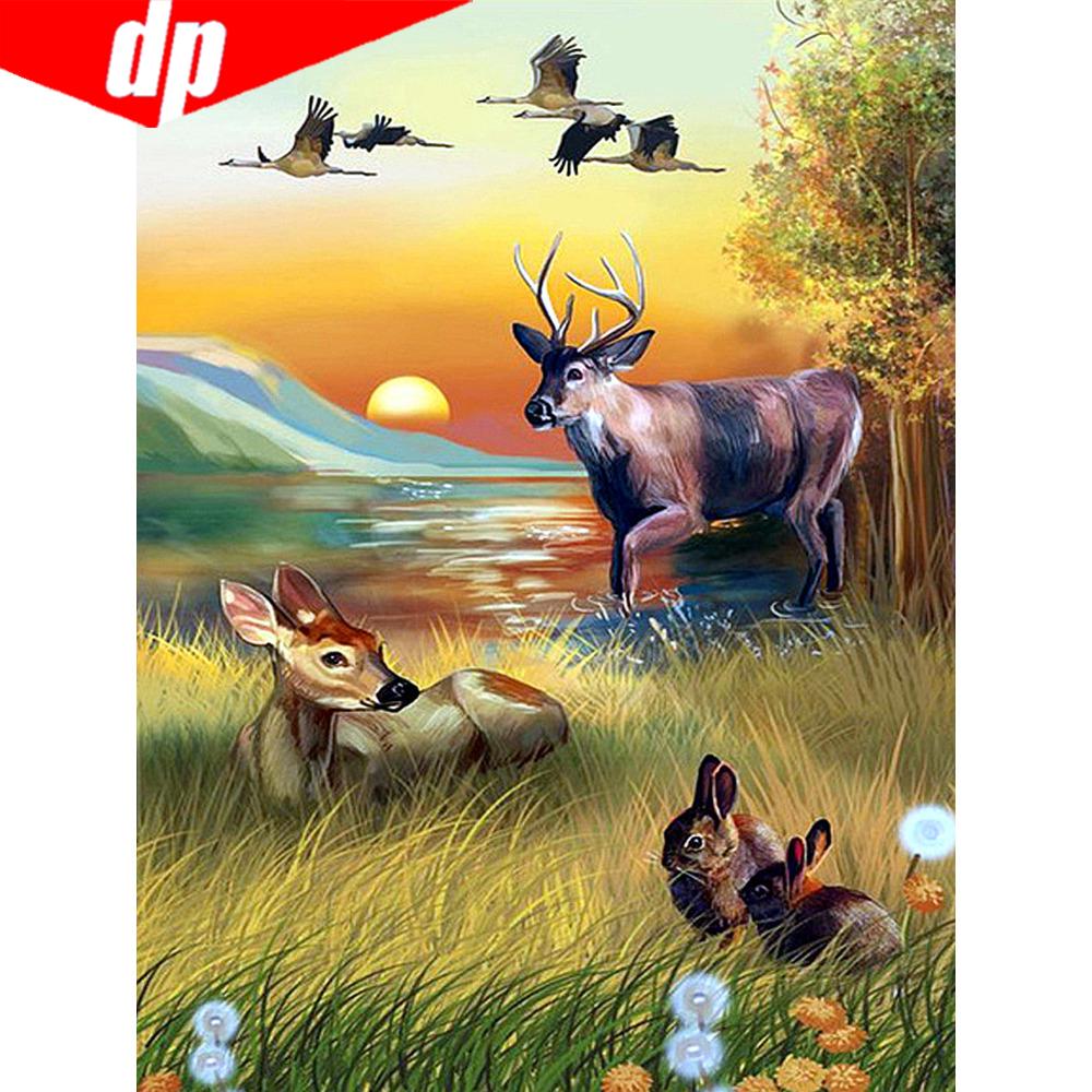 Full Round Cross Stitch Mosaic Diamond Painting Animal Diamond Embroidery