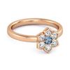 London Blue Topaz Floral Cluster Ring - 925 Sterling Silver Rose Gold Vermeil