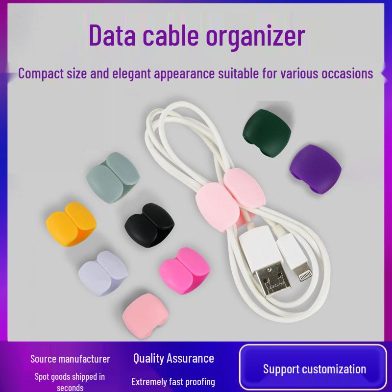 Desktop Cable Organizer Clip: Tidy Charging Holder & Wall Sticker for Mobile Devices