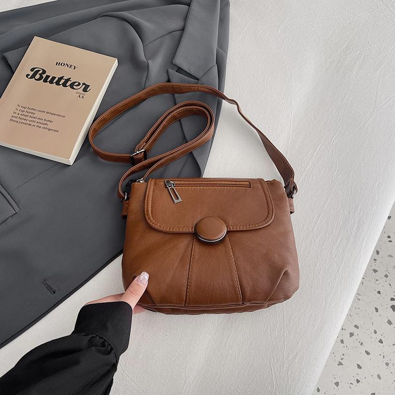 Женская маленькая квадратная сумка через плечо из мягкой кожи с отделениями для мамы