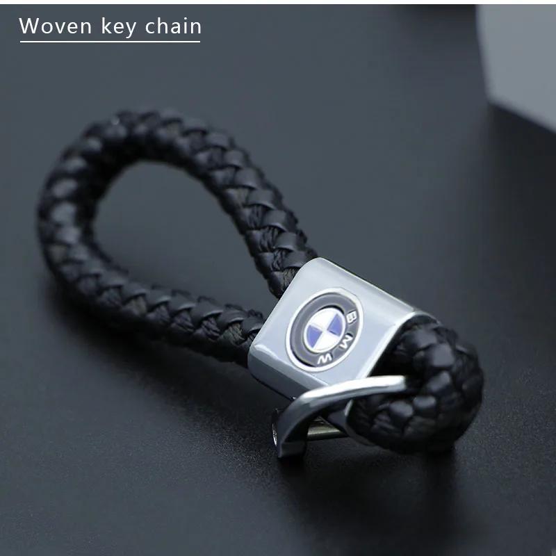 NXY1 For BMW Leather Braided Car Key Ring Hand Woven Keychain Hanging Accessories For BMW M E34 E36 E60 E90 E46 E39 E70 F10 F20 F30 X