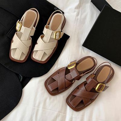 Роскошный дизайн женские сандалии кожаные летние туфли на плоской подошве женские гладиаторские туфли туфли-лодочки офисные женские сандалии