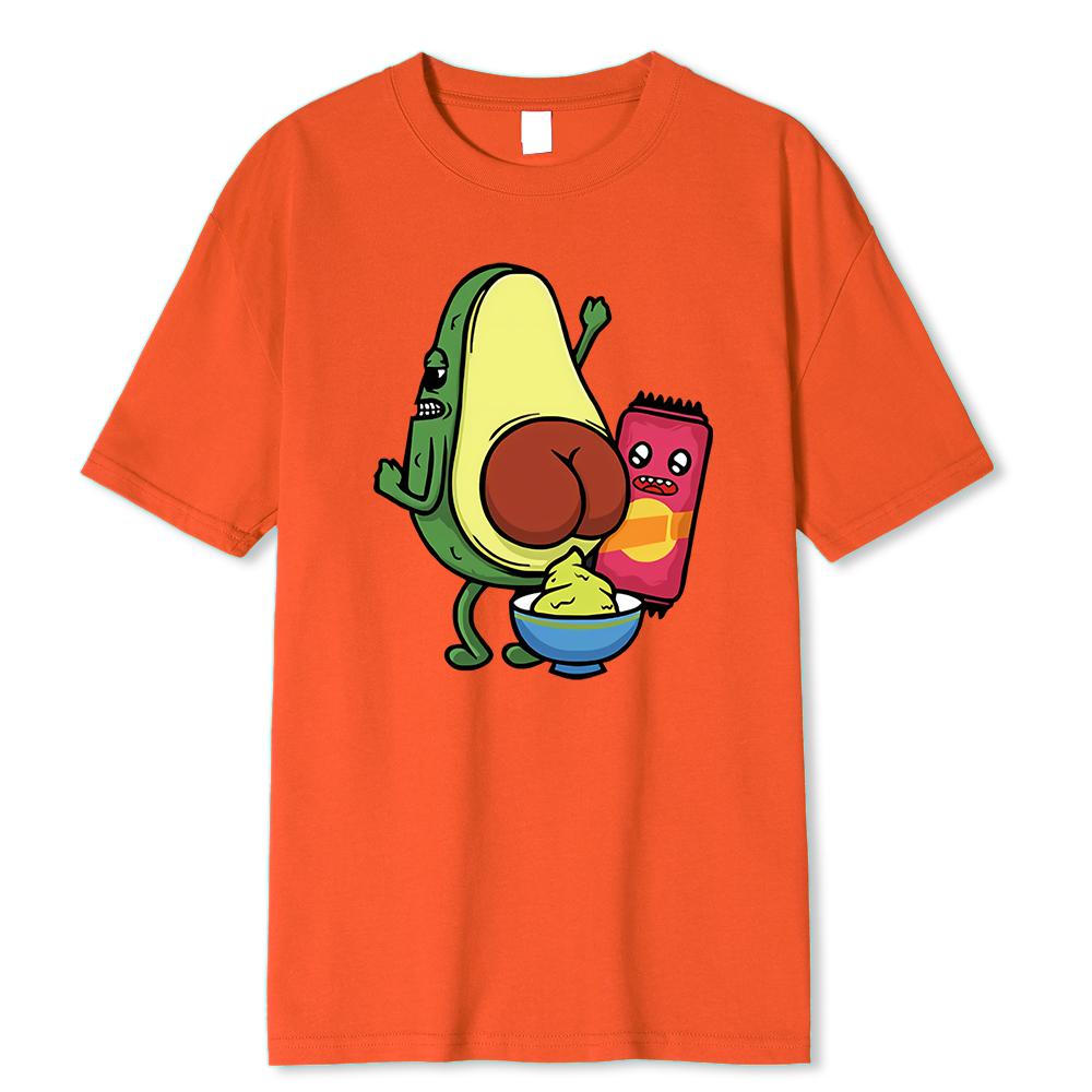 Manufacturing Avocado Jam With Avocado Printed T-Shirts Men Breathable Tees Summer Cotton Tshirt Hip Hop Loose Oversized T-Shirt