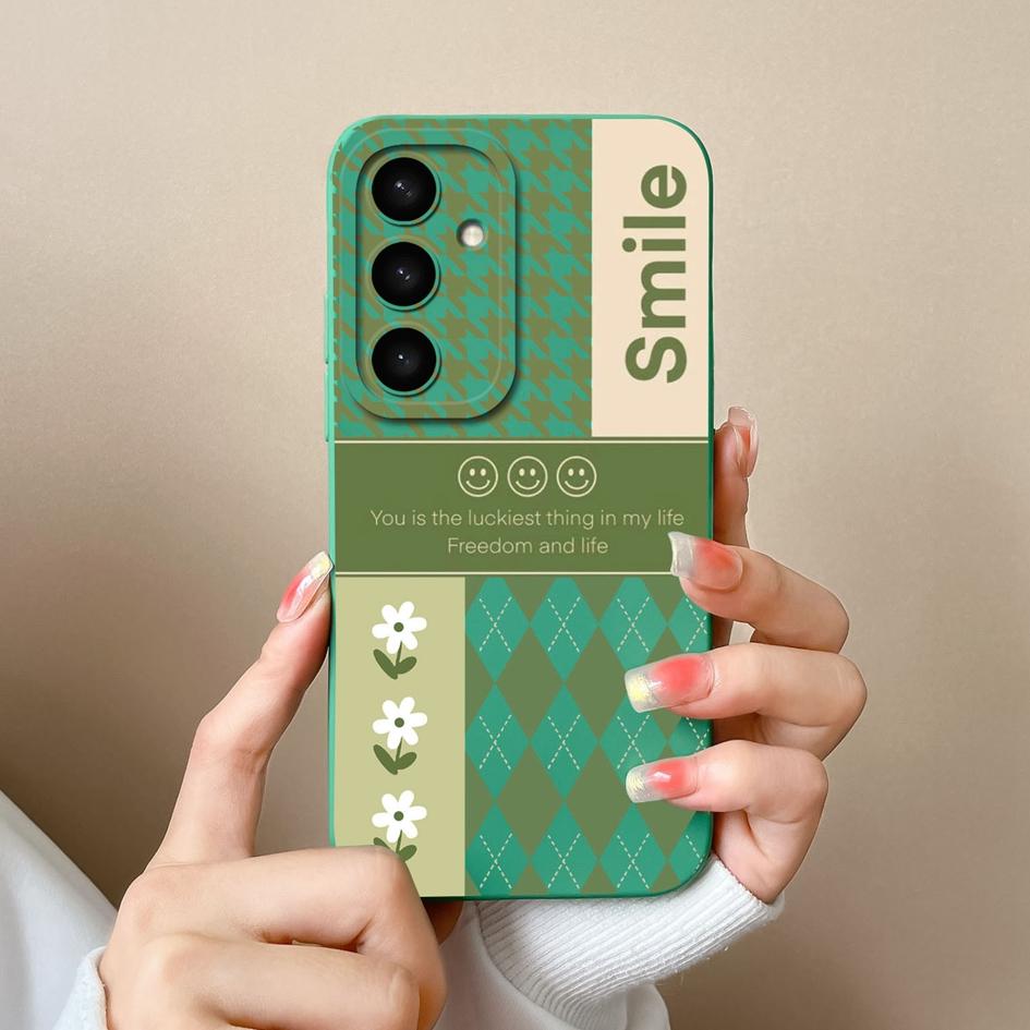 Чехол для телефона Samsung A05 A36 A56 A26 S25 Plus Ultra F14 A05S A16, модный чехол с рисунком в клетку, силиконовый модный эстетический чехол, защита для Samsung