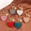 Shiny Full Rhinestone Sparkling Multi-purpose Reusable Gift Accessories Metal Heart Shaped Car Keychain Handbag Pendant Keyring Wallet