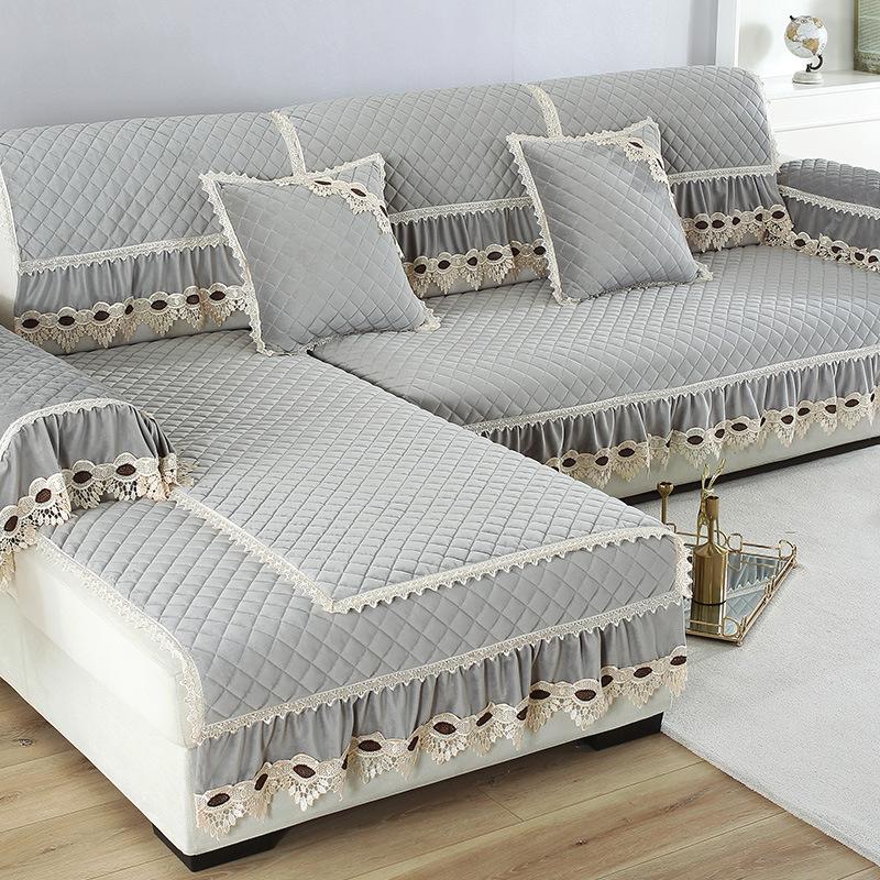 European Winter Plush Sofa Cushion Fabric Universal Non-Slip Household Seat Cushion Fabric Sofa Cover All-Inclusive Set