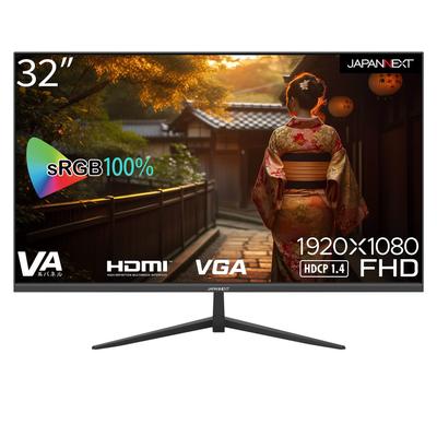 JAPANNEXT Full HD ЖК-монитор с 32-дюймовой VA-панелью HDMI VGA безрамочный дизайн JN-V32FLFHD