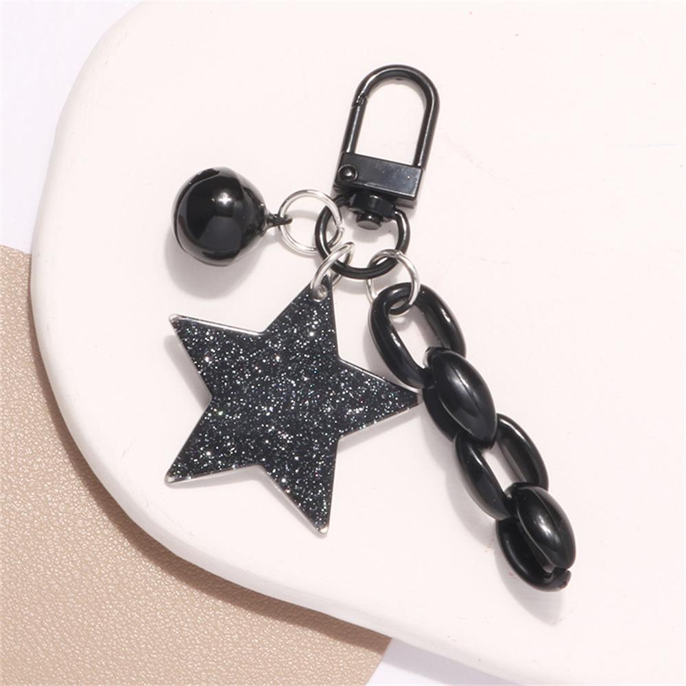Shiny Stars Acrylic Keychain Bell Pendant Keyring for Girls Backpack DIY Headphone Case Accessorie Funny Gifts