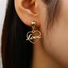 Women Fashion Geometric Round Earring Cute Heart Stud Earrings Charm Jewelry Gifts