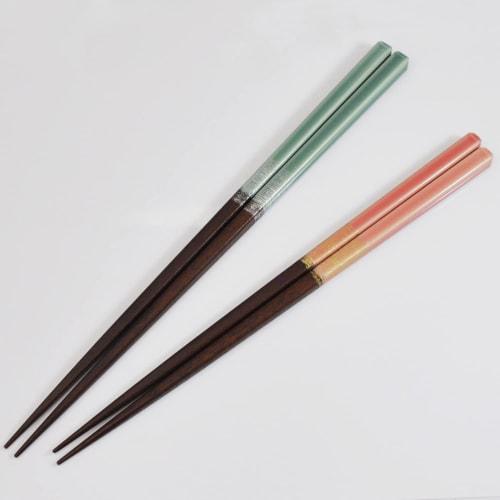 A pair of lacquered chopsticks with a paulownia wood box and chopstick rest, Honoka, 2 pairs, made in Japan
