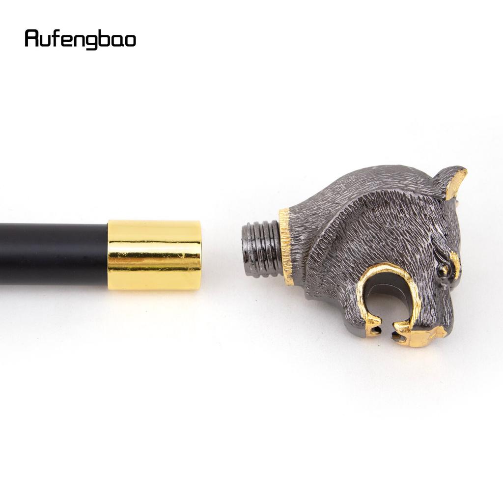 Golden Black Luxury Tiger Head Handle Fashion Walking Stick for Party Decorative Walking Cane Elegant  Knob Walking Stick 93cm
