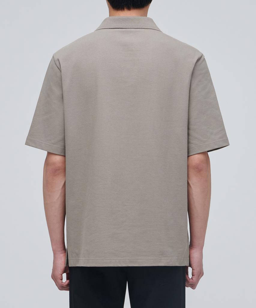 MUSINSA STANDARD Slit Neck Pique Polo Shirt [Dusty Beige]