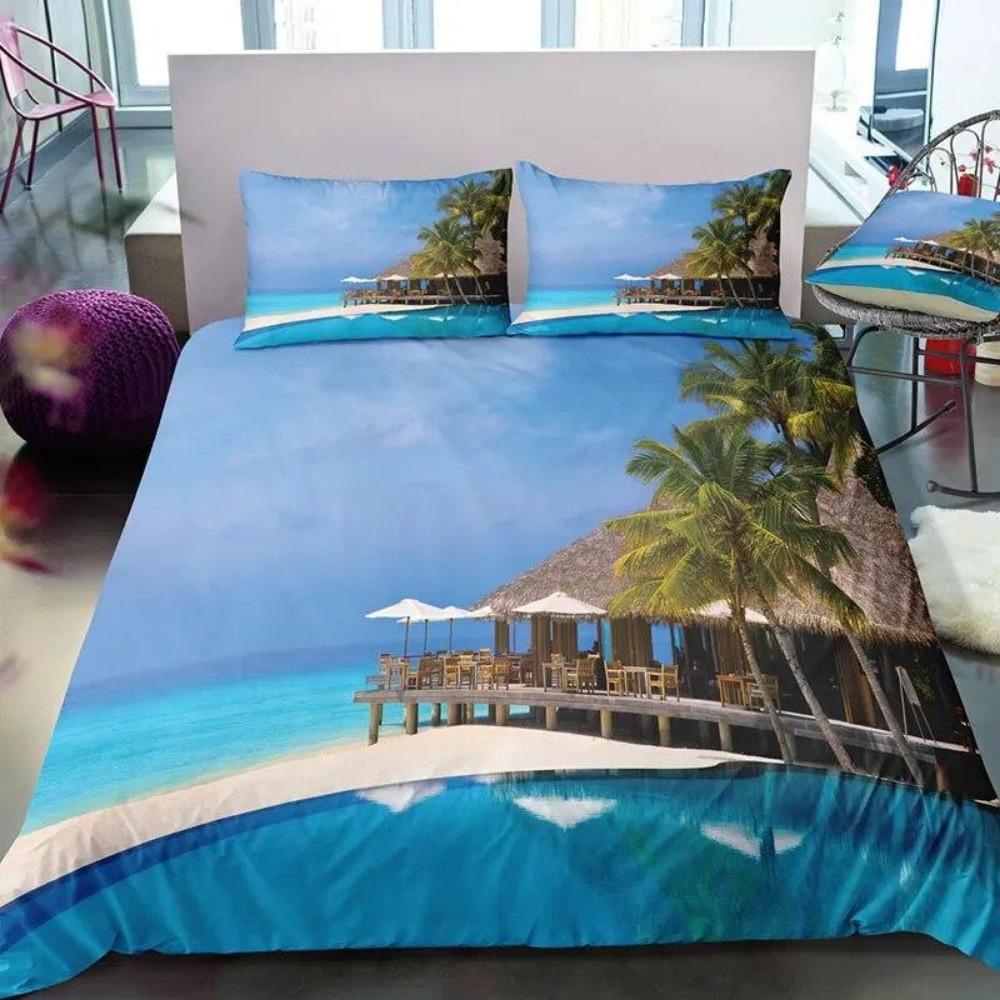 Комплект постельного белья Dream NS Modern Nature с 3D-цифровой печатью Beach Coconut Grove, летняя спальня, пододеяльник, наволочка, комплект постельного белья в подарок