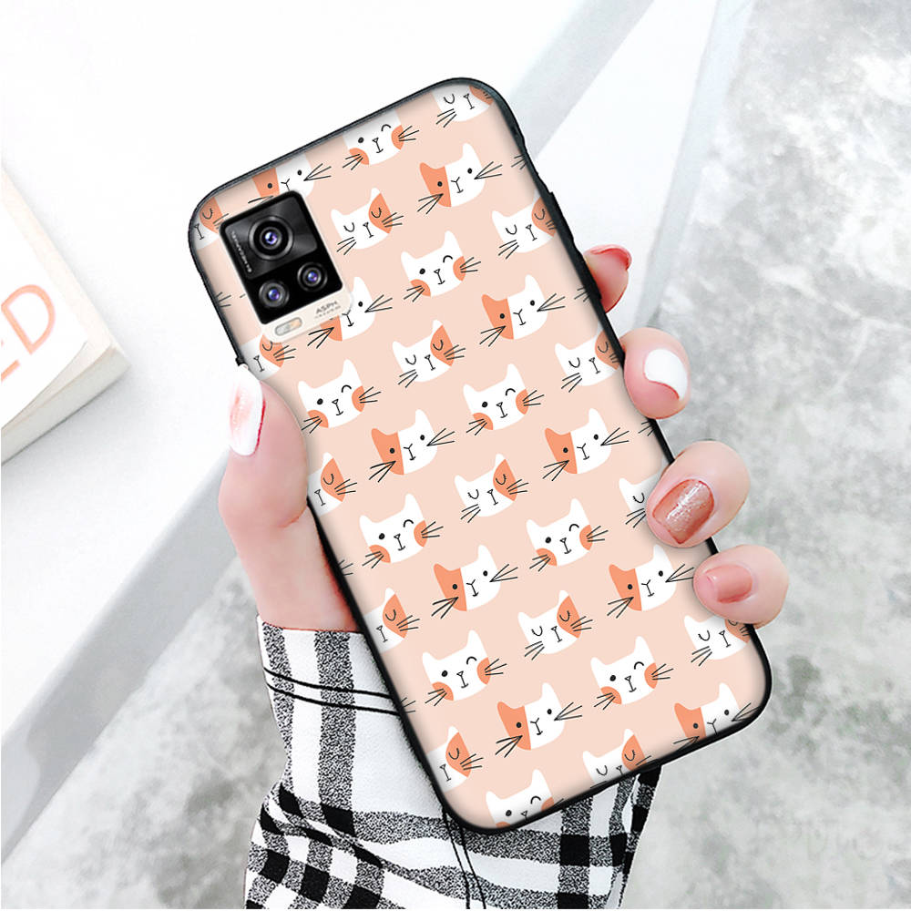 Black Case for Xiaomi Redmi 13C Note 9 iPhone XR 7 8 14 15 11 12 13 X XS Pro Max Samsung A25 S23 S24 FE Ultra Plus Cute Cats