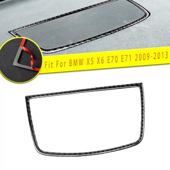 Car Carbon Fiber Dashboard Speaker Frame Cover Trim For BMW X5 E70 X6 E71 08-13
