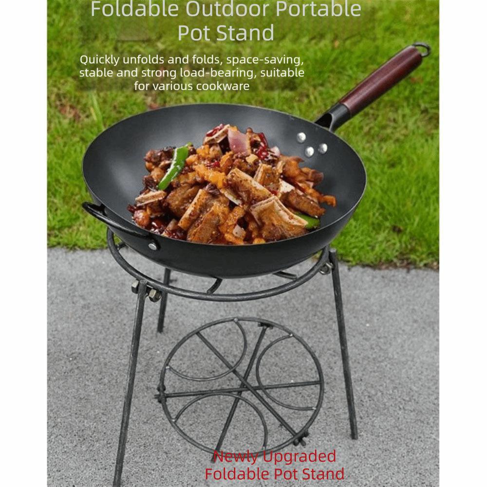 Reinforced Steel Camping Campfire Tripod Foldable Camping Grill Pot Rack Camping Kitchen
