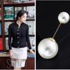 2025 New Large Double Headed Pearl Insert Pin Collar Brooch One Line Breast Pin Cardigan Scarf Shawl Neck Brooch