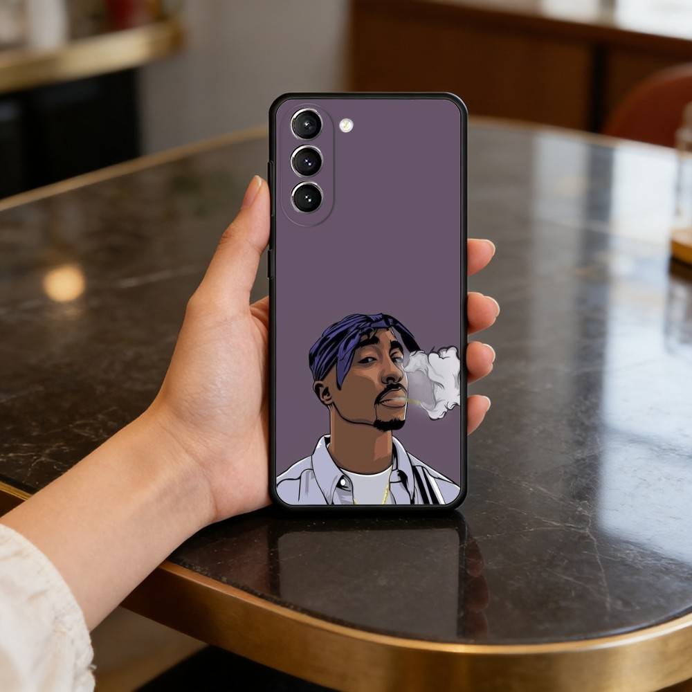 Чехол для телефона рэпера 2Pac, певца, для Samsung S25,24,23,22,30,21,10,9,Ultra,Plus,Lite,FE,4,5 G, Мягкий черный чехол