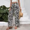 Женские брюки с высокой посадкой, прямые, универсальные, с художественным принтом, летние, новые, тонкие