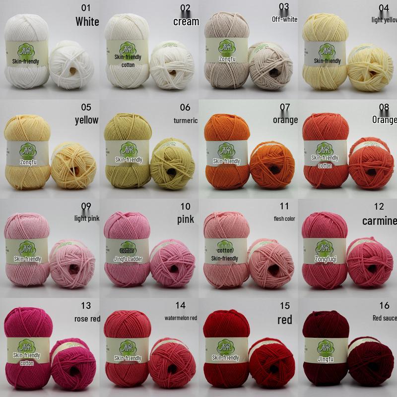 Пряжа из гребенного 5-слойного молочного хлопка для вязания и вязания крючком своими руками - Набор материалов средней толщины для шарфа и пледа