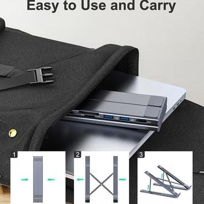 Подставка для ноутбука 8-в-1 USB-C с док-станцией Универсальная док-станция USB-C Подставка для планшета Складные хабы Type-C Адаптер Plug and Play