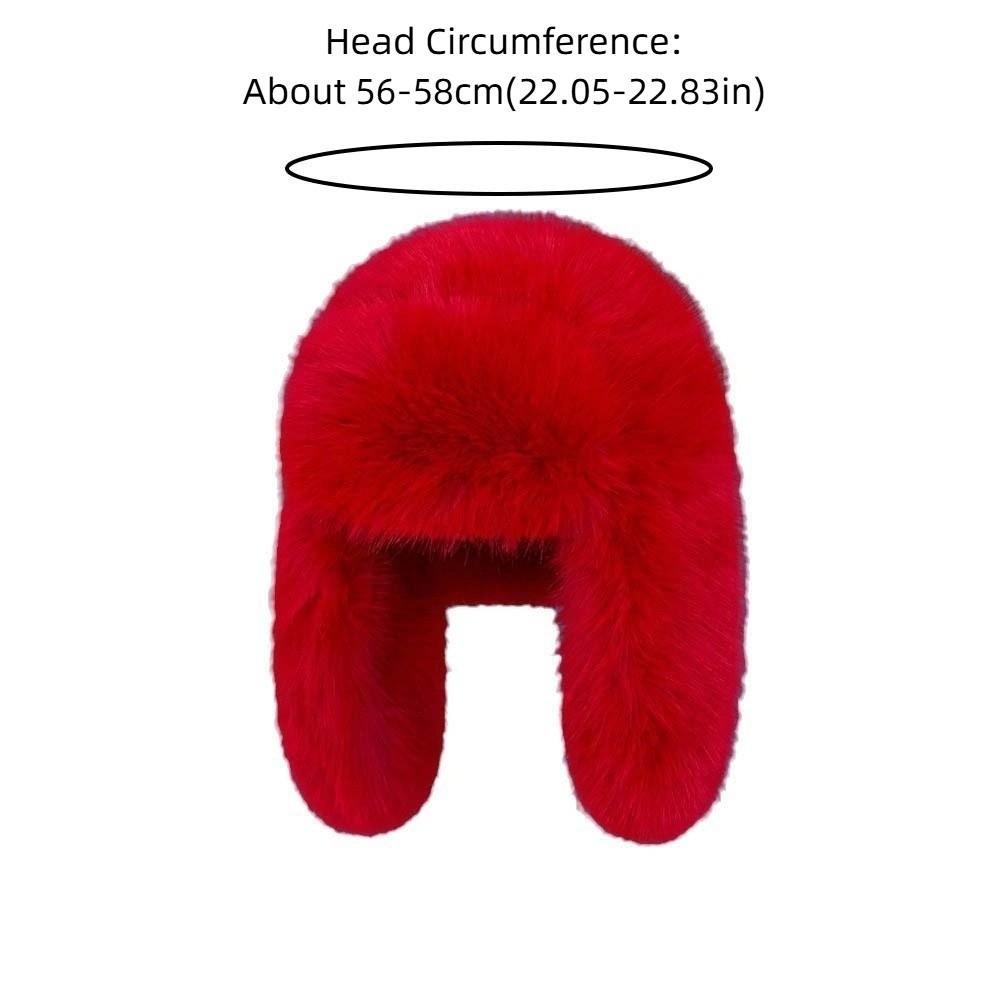 Plush Solid Color Men Women Pilot Hat Warmer Anti-cold Faux Fur Pilot Cap Soft Adjustable Ear Protection Hat Shopping