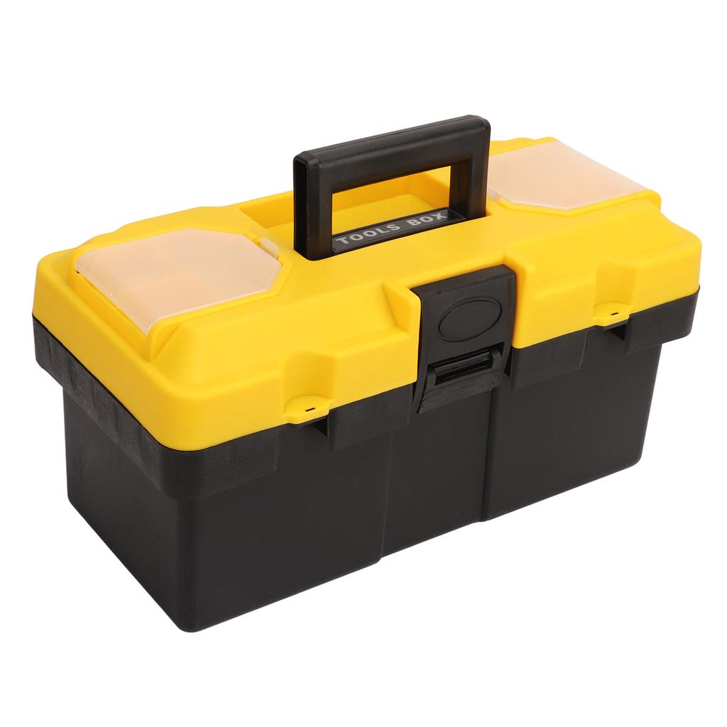 Пластиковый ящик для инструментов 2-слойный портативный органайзер для хранения фурнитуры для дома, мастера, гаража с ручкой