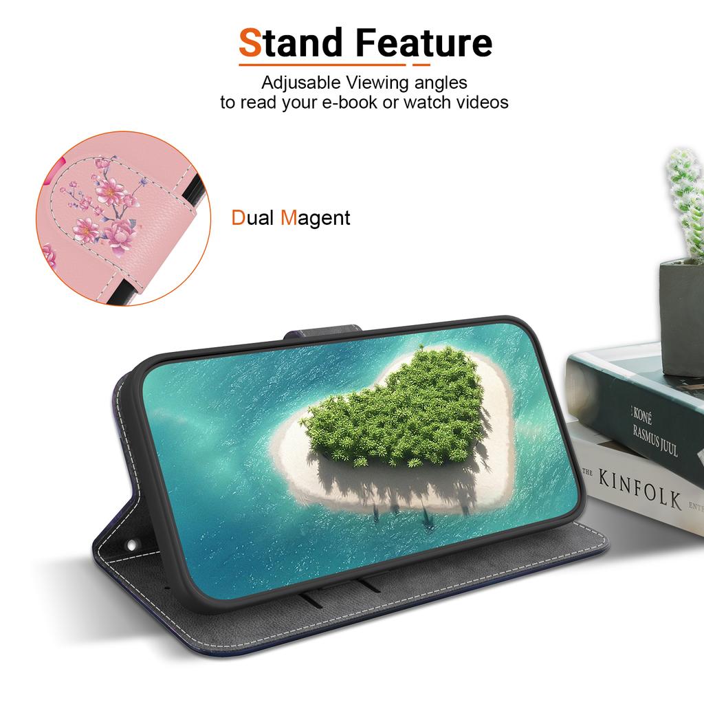 Wallet Case with Card Holder Floral PU Leather Case Kickstand Wrist Strap Shockproof Cover for Samsung Galaxy S23 S22 S21 S20 Plus Ultra S8 S9 S10