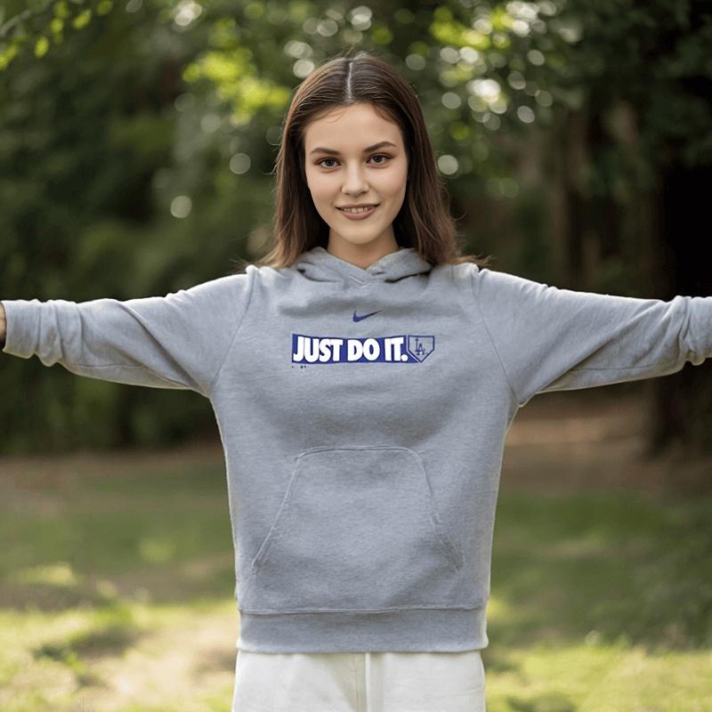 Nike Худи Mlb Коллаборация Los Angeles Dodgers С Длинным Рукавом С Капюшоном Повседневные Детские Толстовки 3Z3B7SBF6-LAD