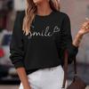 Unisex Sweatshirt O Neck Mid Length Loose Pure Color Top Elastic Cuffs And