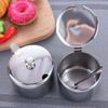 Silver Stainless Steel Sugar Bowl Waterproof Salt Organizer Convenient Condiment Pot for Kichen