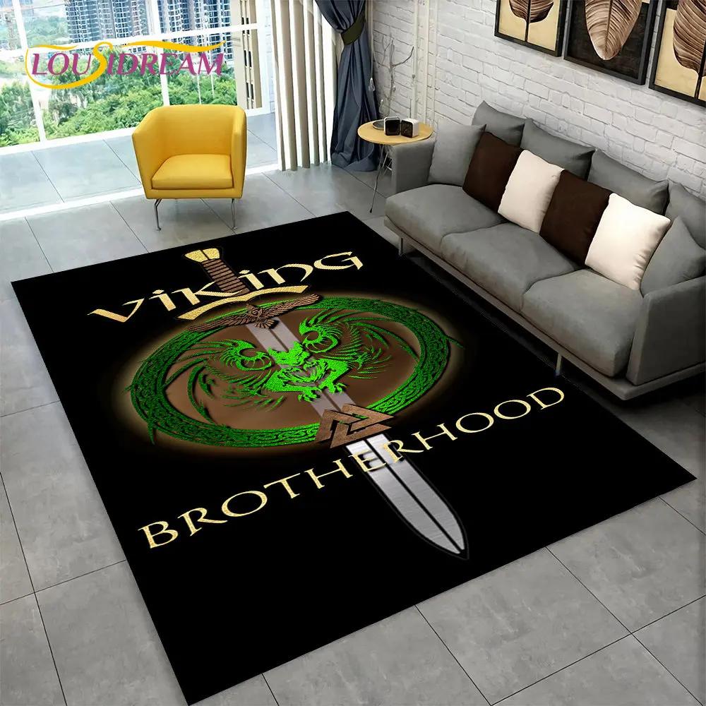 Ковер-циновка Викинг Скандинавская мифология Бог Локи Руна,Ковер для гостиной спальни дивана придверный коврик кухонный декор,Нескользящий коврик для пола