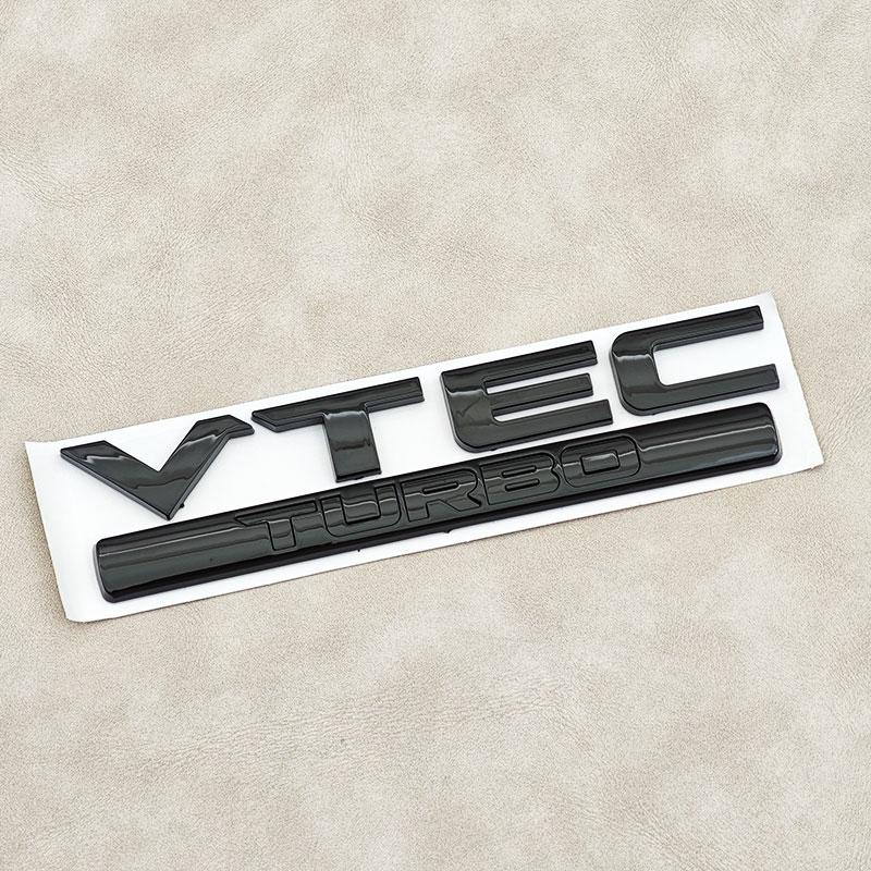 3D ABS Chrome Black Logo VTEC TURBO Car Rear Trunk Sticker Emblem Decal Badge for Honda Civic Accord CRV Auto Accessories