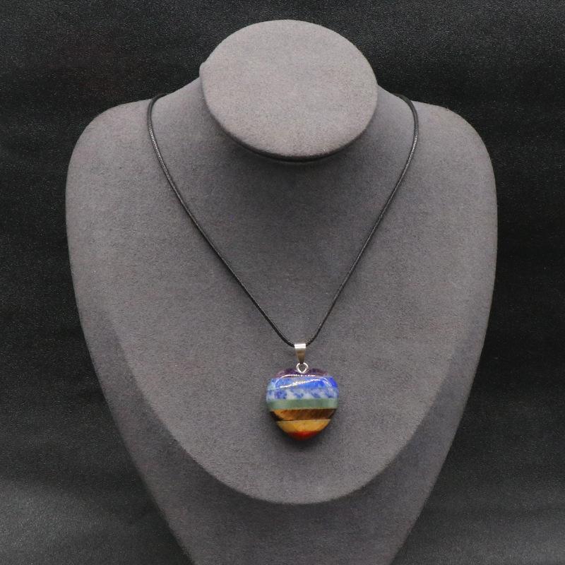 Подвеска в виде персикового сердца с натуральным кристаллом Chakela, 30 мм, цветной камень, ожерелье с подвеской в виде сердца из натуральных камней.