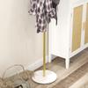 Freestanding Floor Coat Rack with 8 Hooks, Marble and Steel Base, diameter 32x164cm, Gold