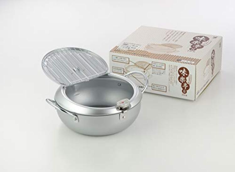 Castle Enterprise Yoshikawa Mirakutei II Кастрюля для темпуры 24 см, для индукционных плит, Сделано в, Доступна подарочная упаковка, Крышка, (с термометром), Совместимый, Япония,