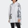 adidas Оригинальная куртка Trefoil с принтом на лацканах, спортивная куртка средней длины, женская куртка, белая HA4714